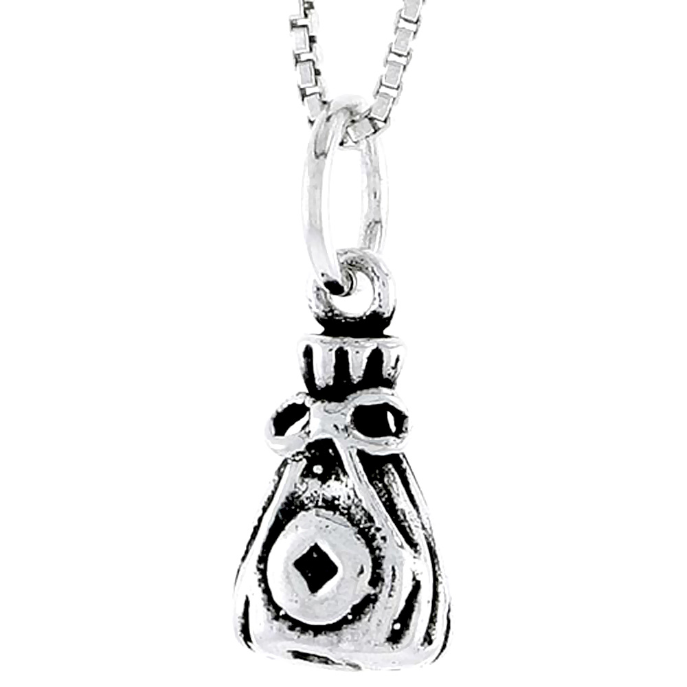 Sterling Silver Bag Charm, 1/2 inch tall