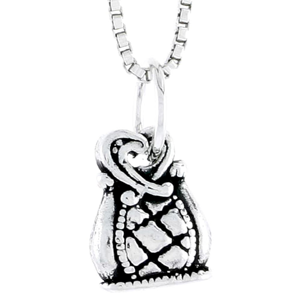 Sterling Silver Bag Charm, 1/2 inch tall