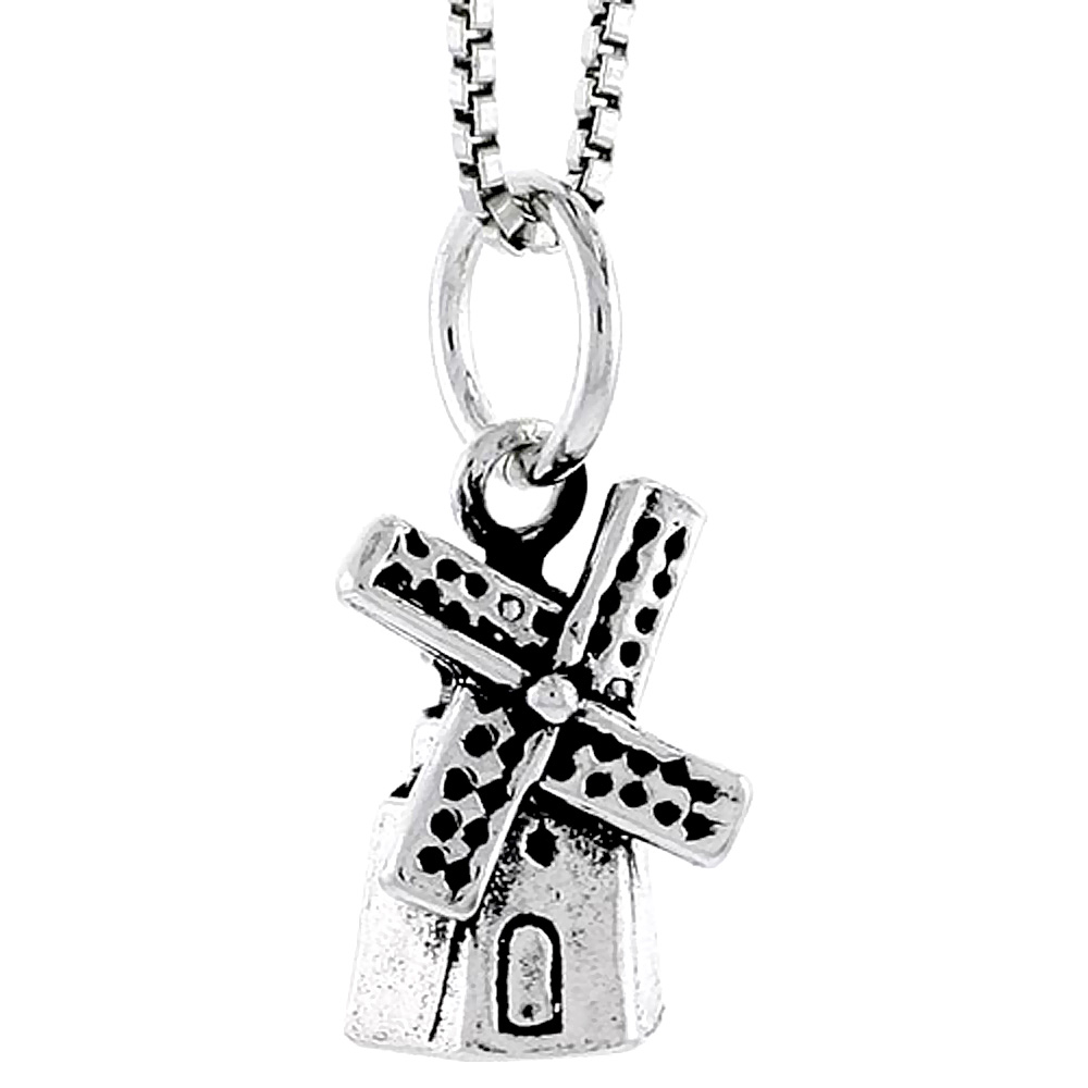 Sterling Silver Windmill Charm, 1/2 inch tall