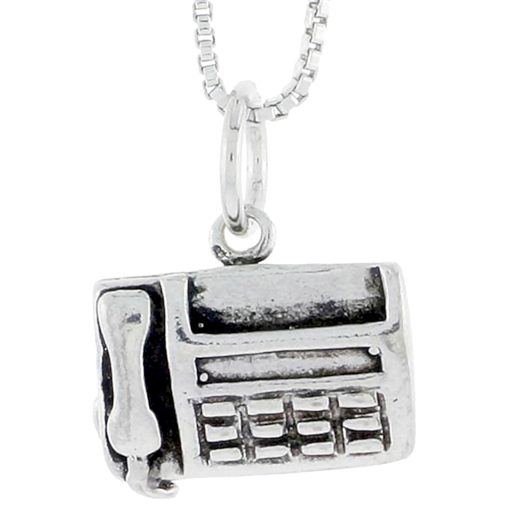 Sterling Silver Fax Machine Charm, 3/8 inch tall