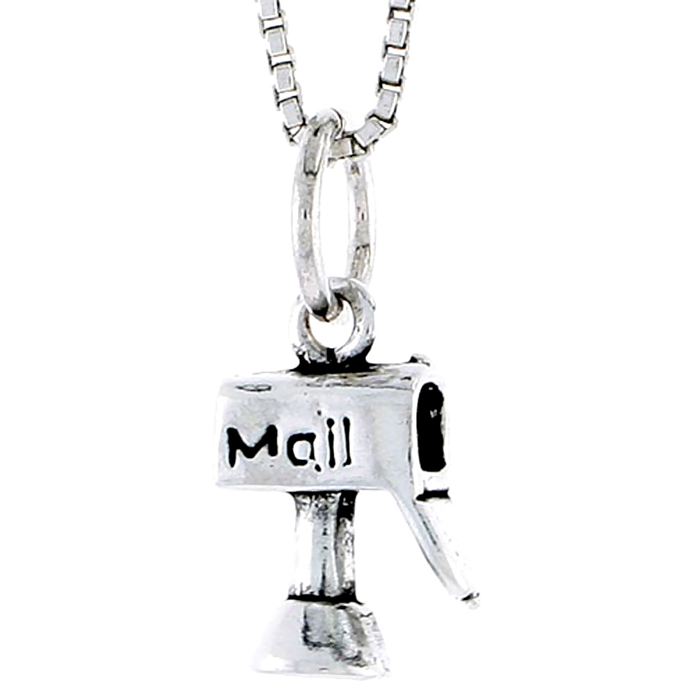 Sterling Silver Mailbox Charm, 1/2 inch tall