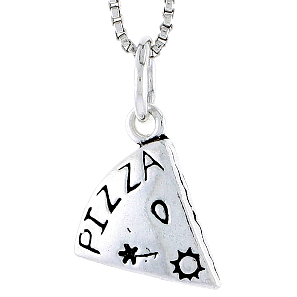 Sterling Silver Pizza Slice Charm, 1/2 inch tall