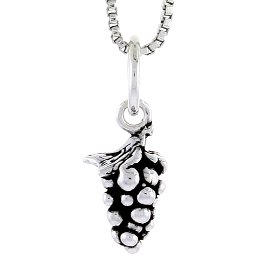 Sterling Silver Grape Charm, 3/8 inch tall