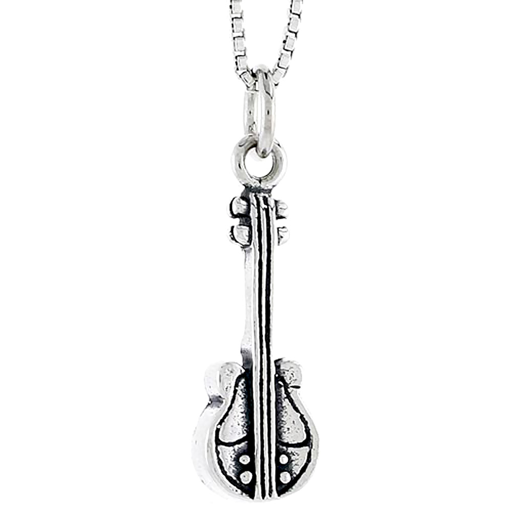 Sterling Silver Violin Charm, 3/4 inch tall