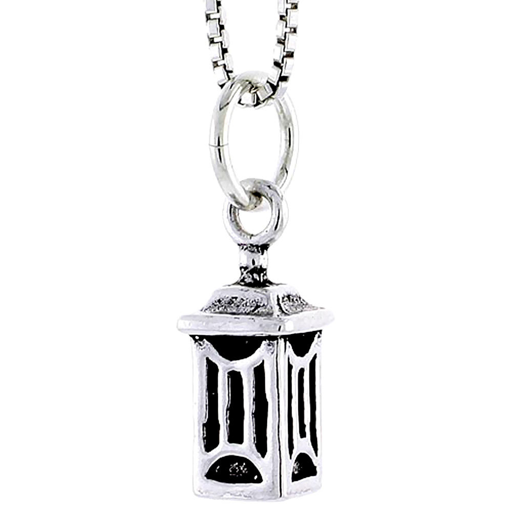 Sterling Silver Japanese Lantern Charm, 1/2 inch tall