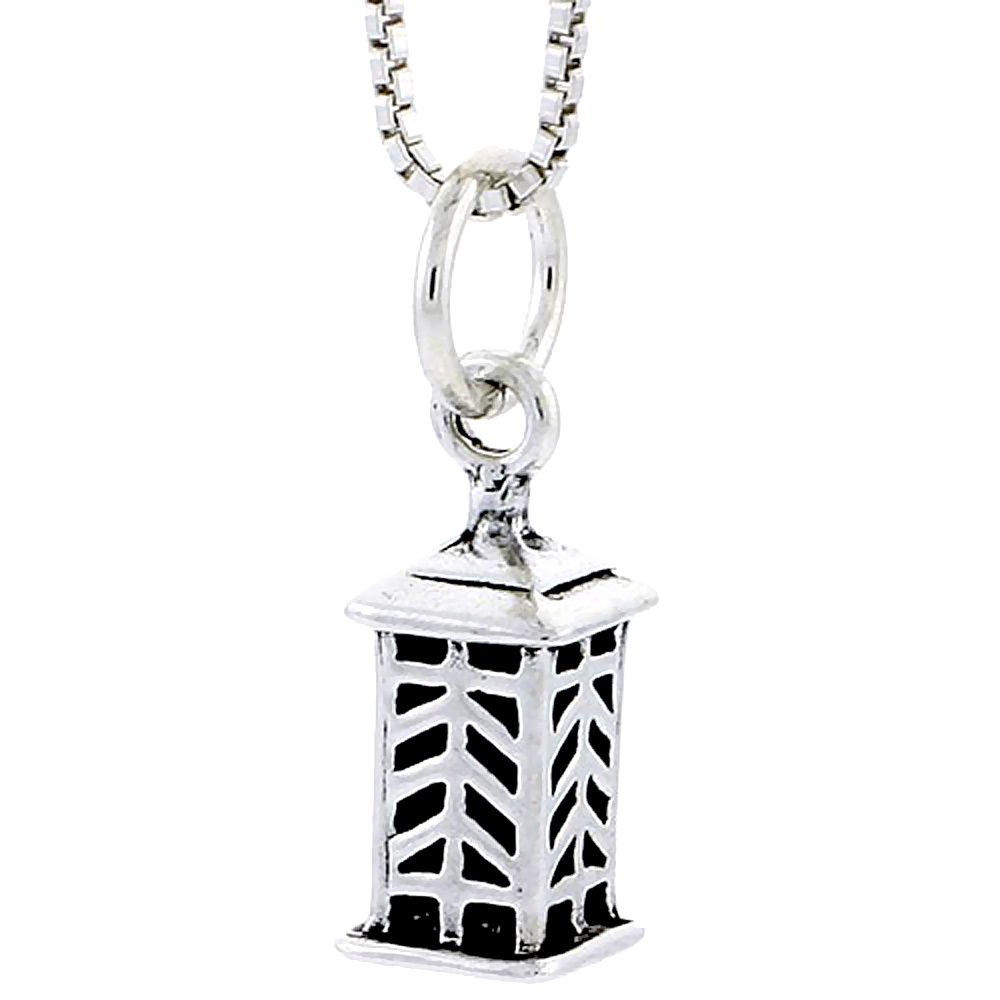 Sterling Silver Lantern Charm, 1/2 inch tall