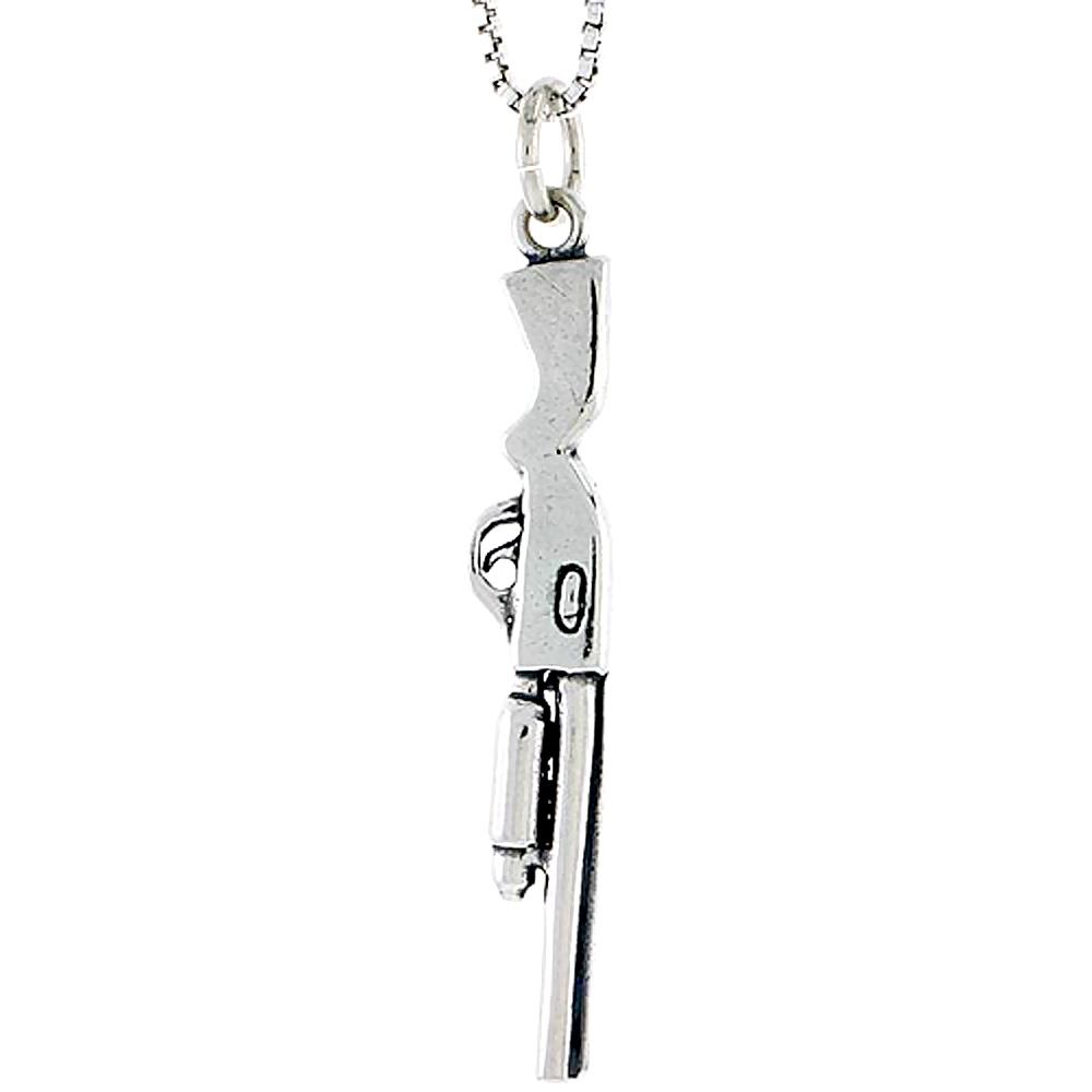 Sterling Silver Pump Action Shotgun Charm, 1 3/8 inch tall