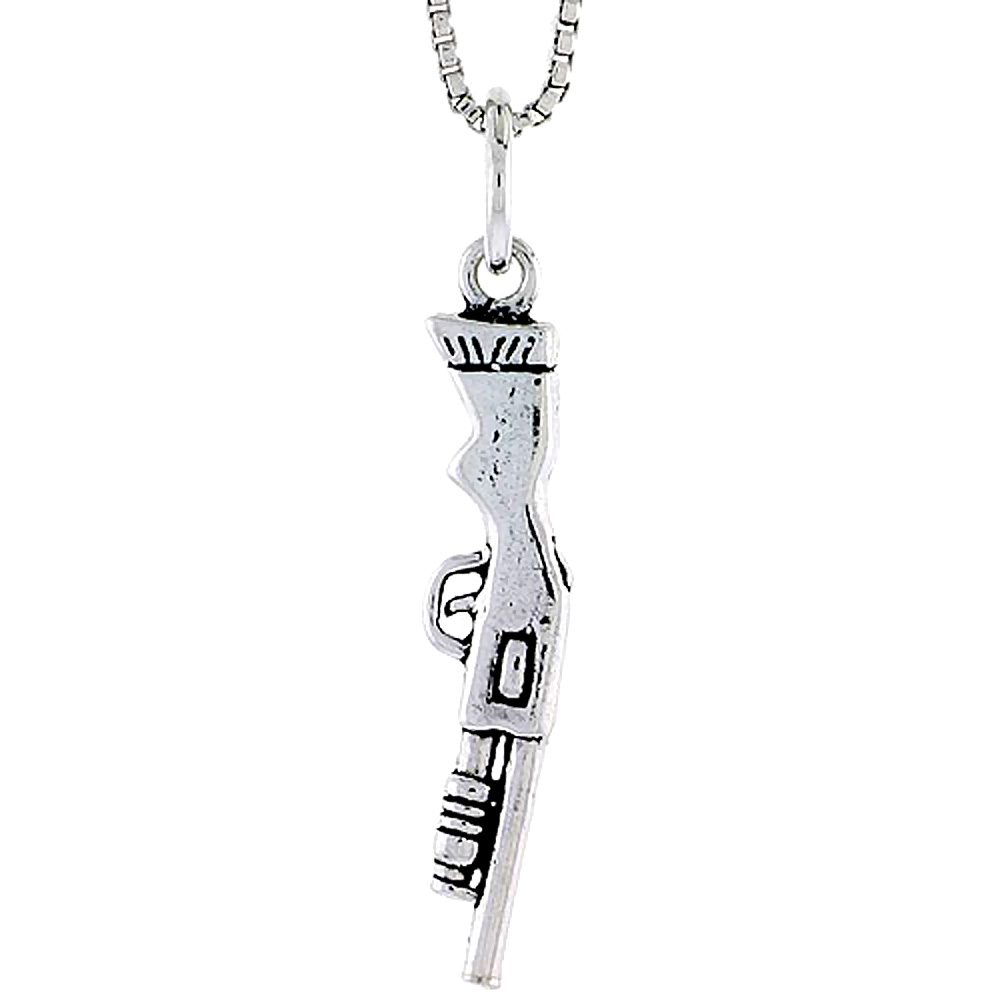 Sterling Silver Sawed Off Shotgun Charm, 1 inch tall