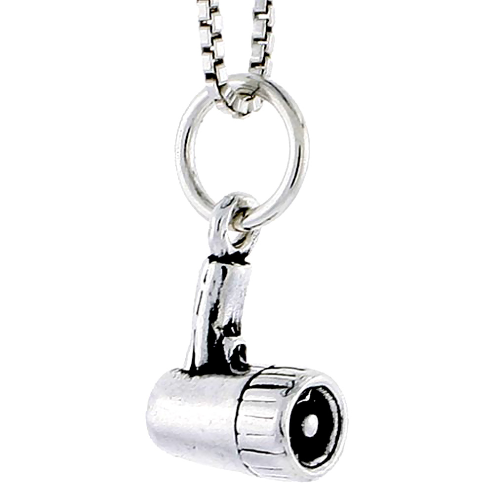 Sterling Silver Bullhorn Charm, 3/8 inch tall