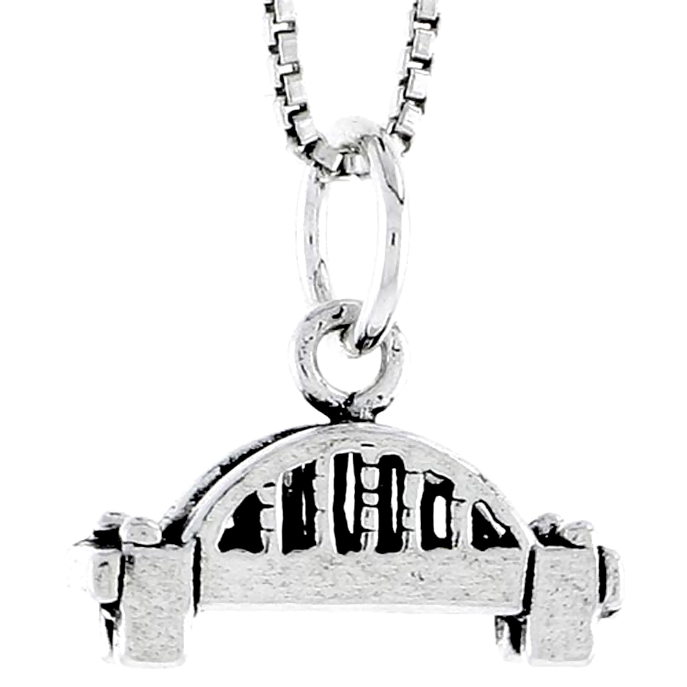 Sterling Silver Bridge Charm, 5/8 inch tall