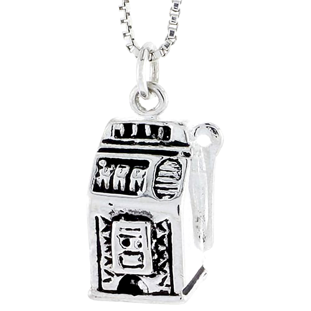 Sterling Silver Slot Machine Charm, 5/8 inch tall