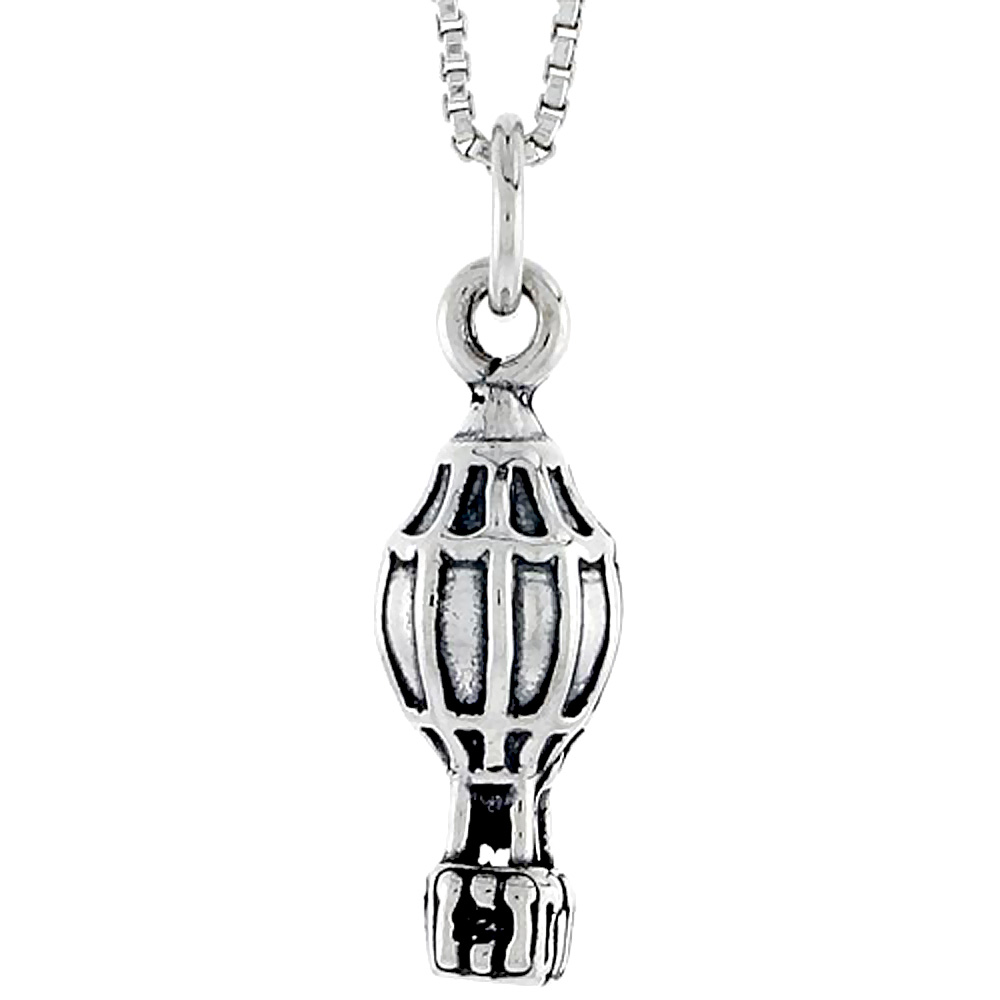 Sterling Silver Hot Air Balloon Charm, 3/4 inch tall