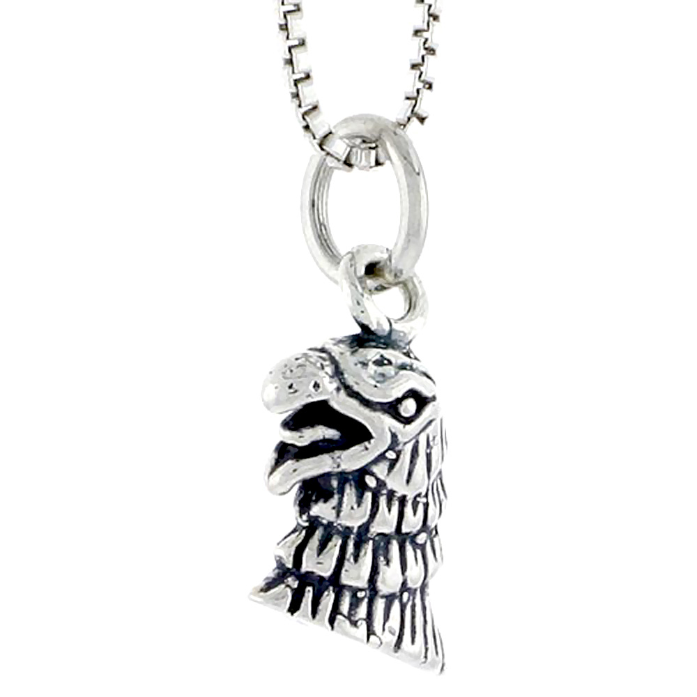 Sterling Silver Eagle Head Charm, 1/2 inch tall