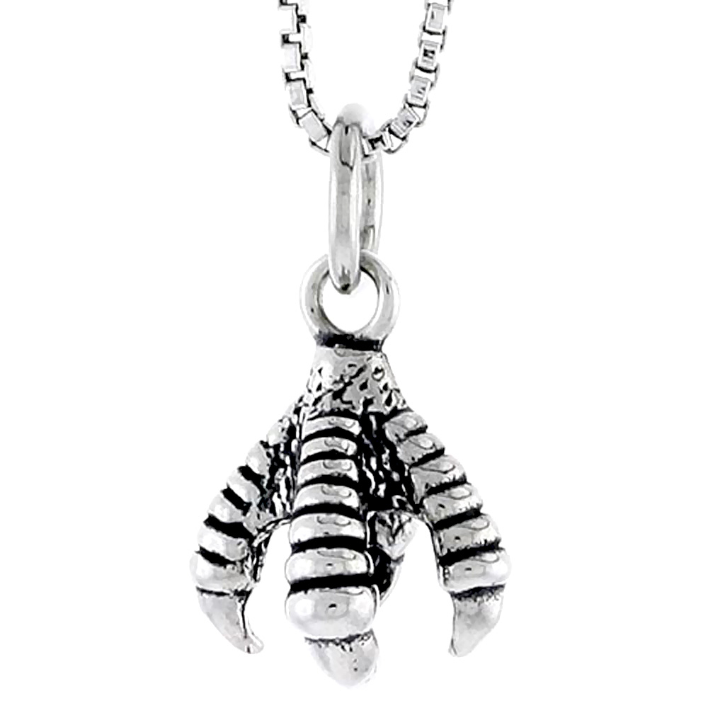 Sterling Silver Talon Charm, 1/2 inch tall