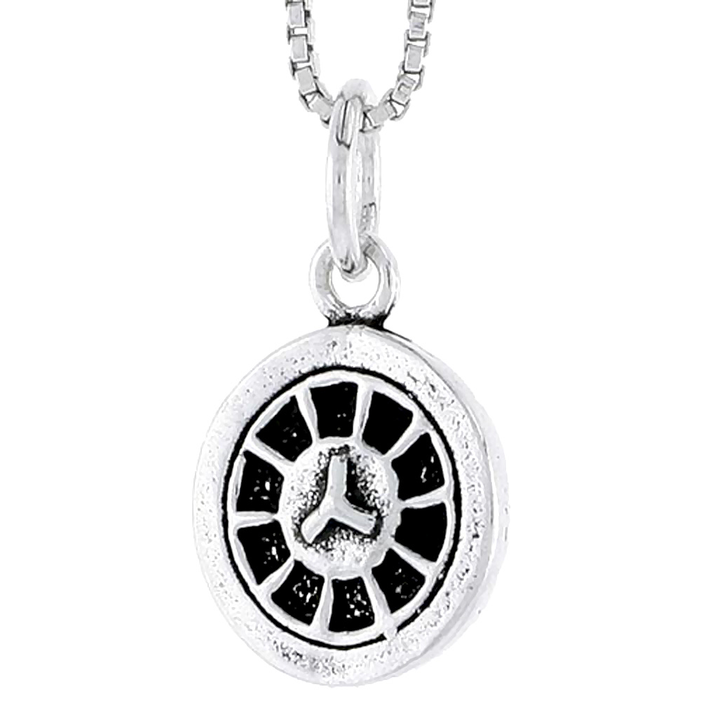 Sterling Silver Hubcap Charm, 1/2 inch tall