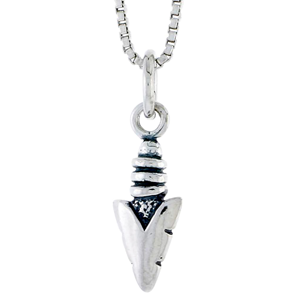 Sterling Silver Arrowhead Charm, 1/2 inch tall