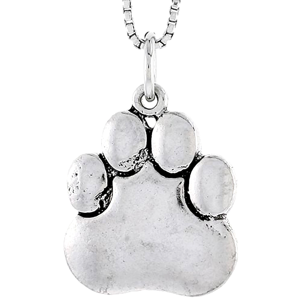 Sterling Silver Bear Paw Charm, 3/4 inch tall