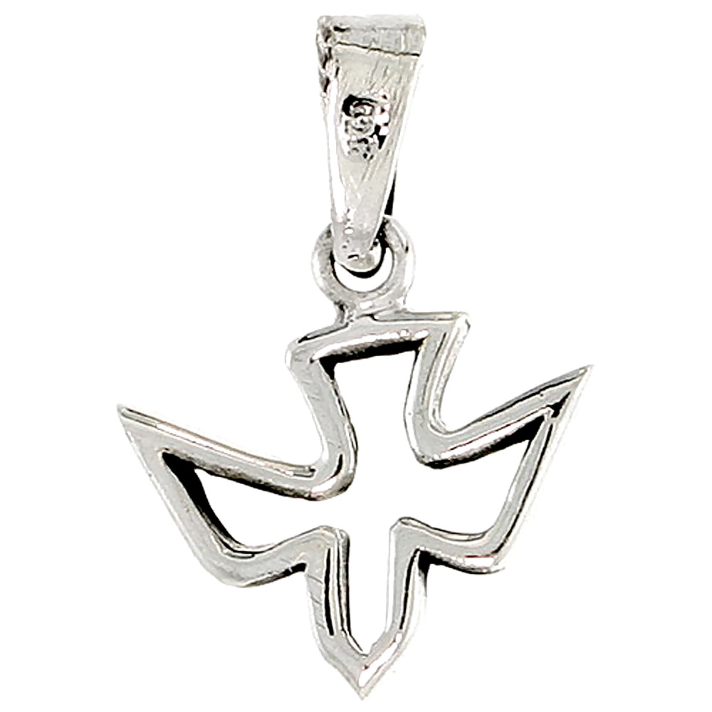 Sterling Silver Dove Charm, 1/2 inch tall