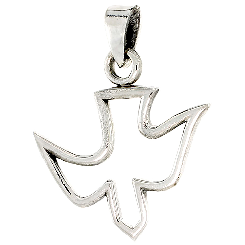 Sterling Silver Dove Charm, 3/4 inch tall