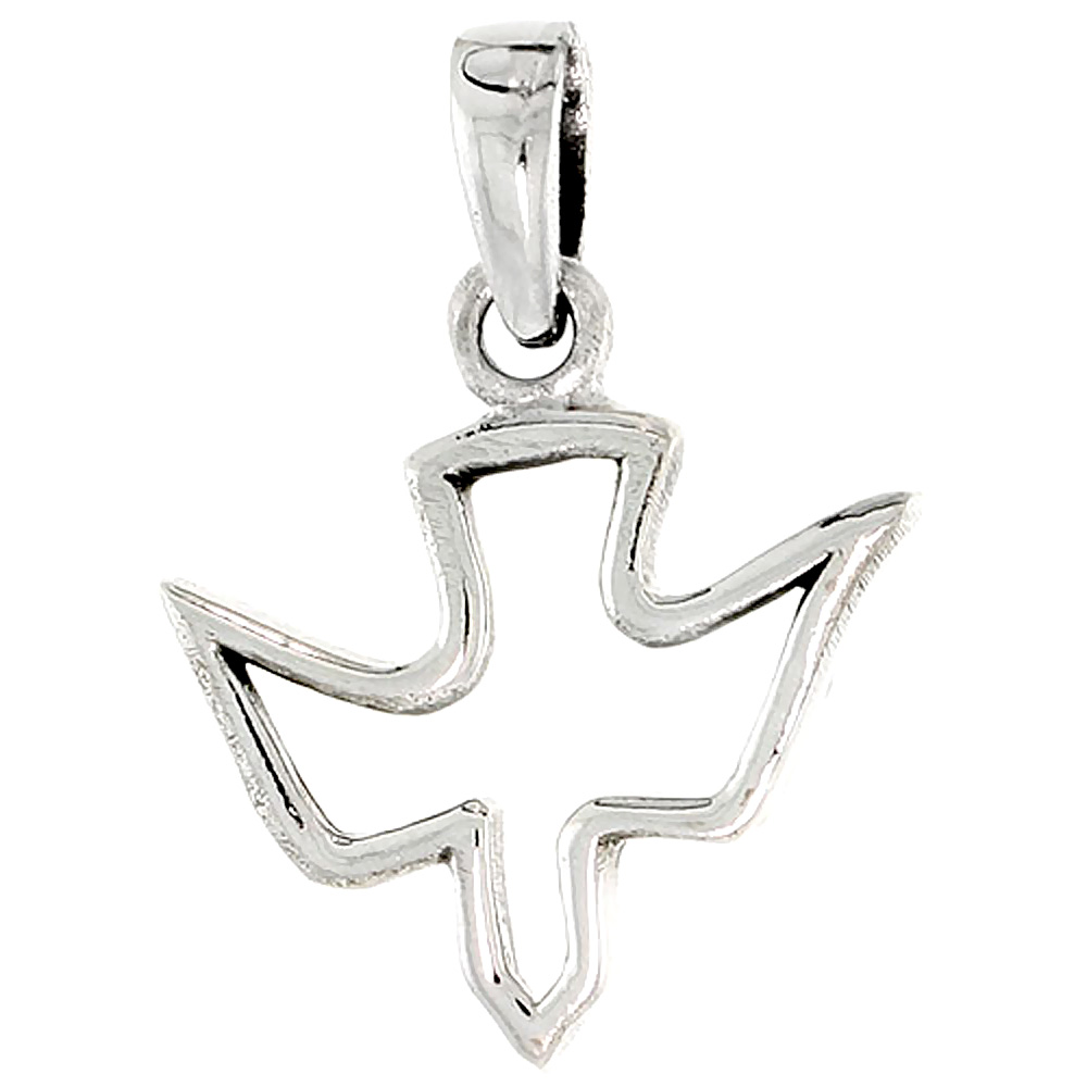 Sterling Silver Dove Charm, 3/4 inch tall