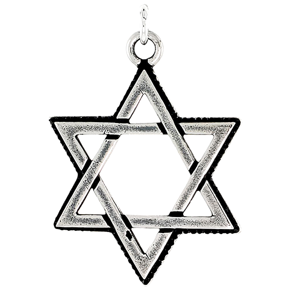 Sterling Silver Star of David Charm, 1 1/8 inch tall