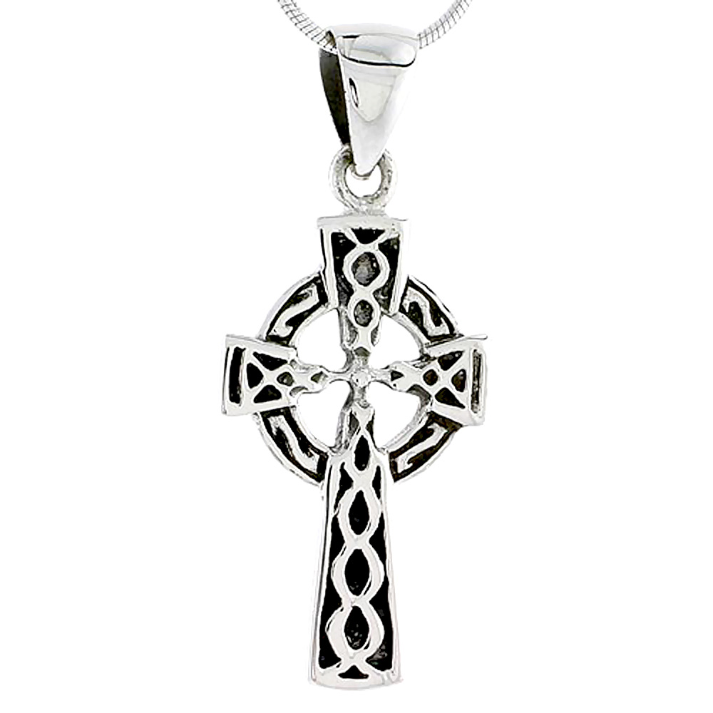 Sterling Silver Celtic Cross Charm, 1 1/4 inch