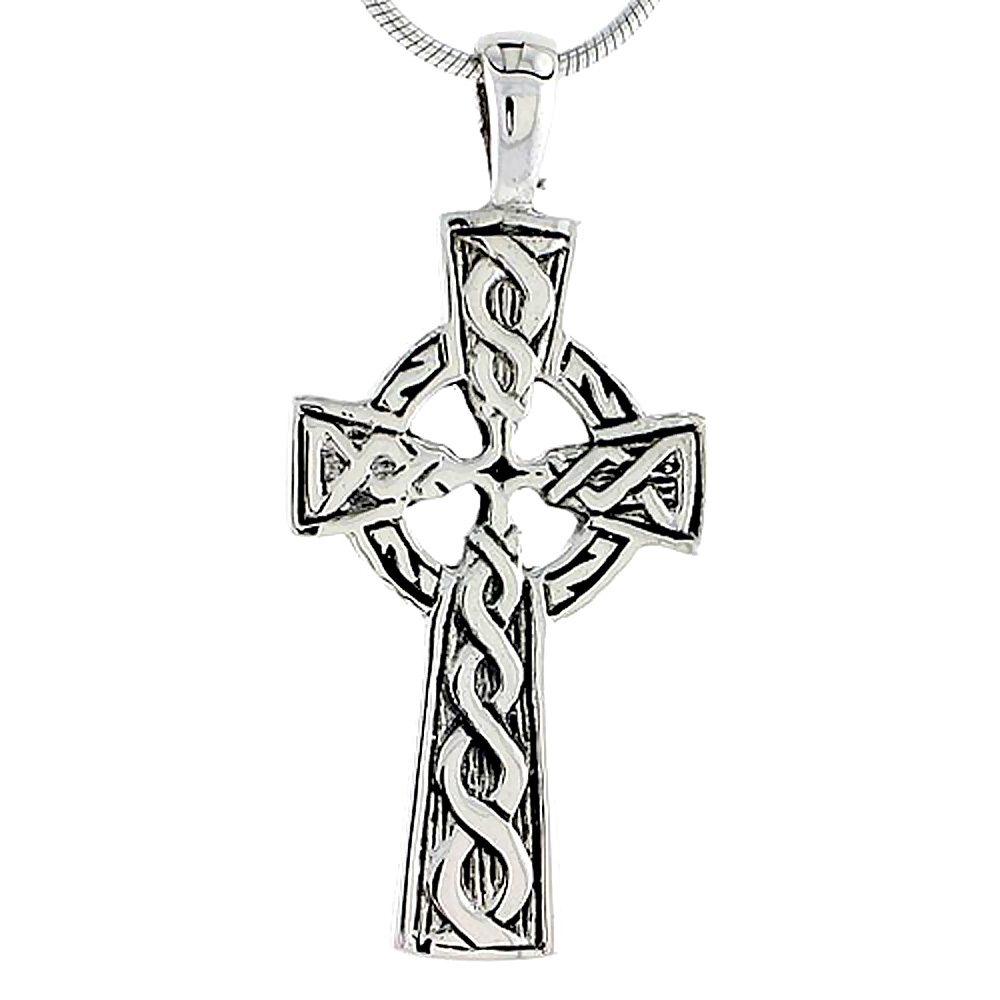 Sterling Silver Celtic Cross Charm, 1 1/2 inch