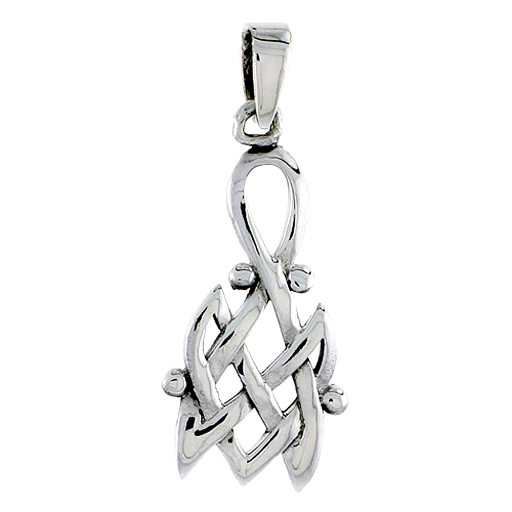 Sterling Silver Celtic Knot Charm, 1 inch