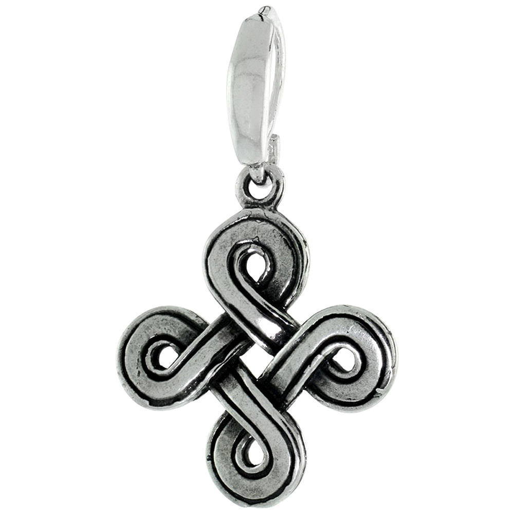 Sterling Silver Celtic Knot Charm, 1 1/8 inch