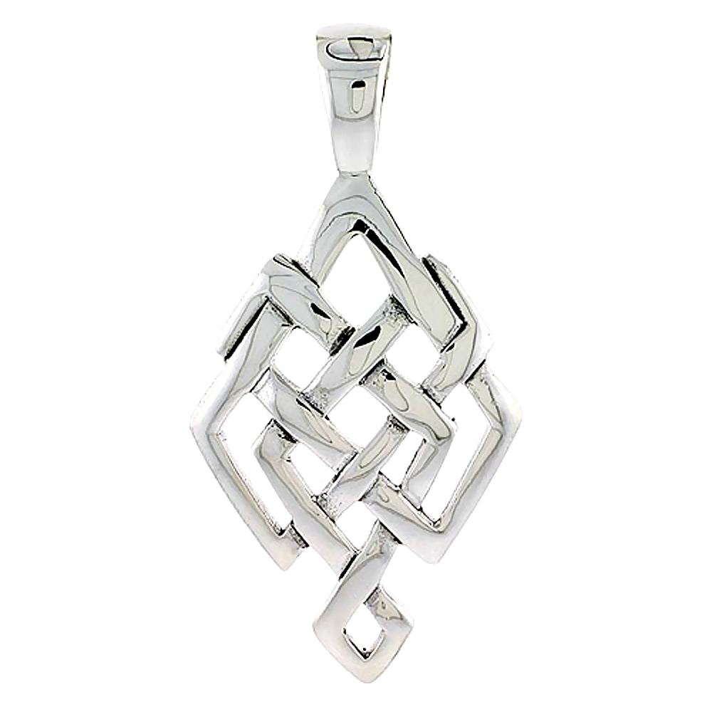 Sterling Silver Celtic Knot Charm, 1 5/8 inch