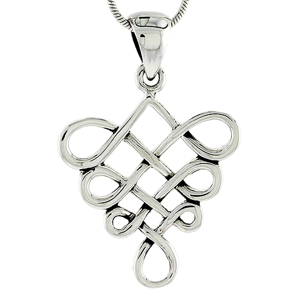 Sterling Silver Celtic Knot Charm, 1 1/16 inch