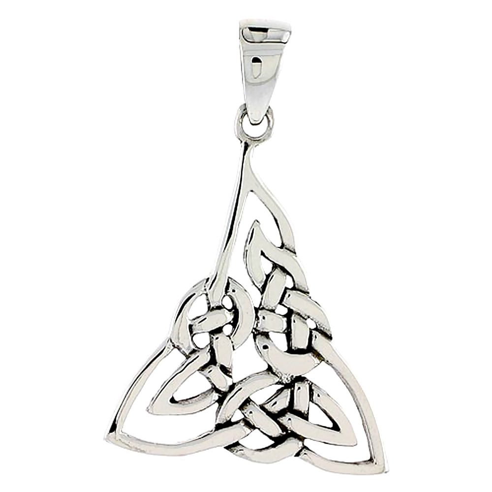 Sterling Silver Celtic Knot Trinity Charm, 1 inch