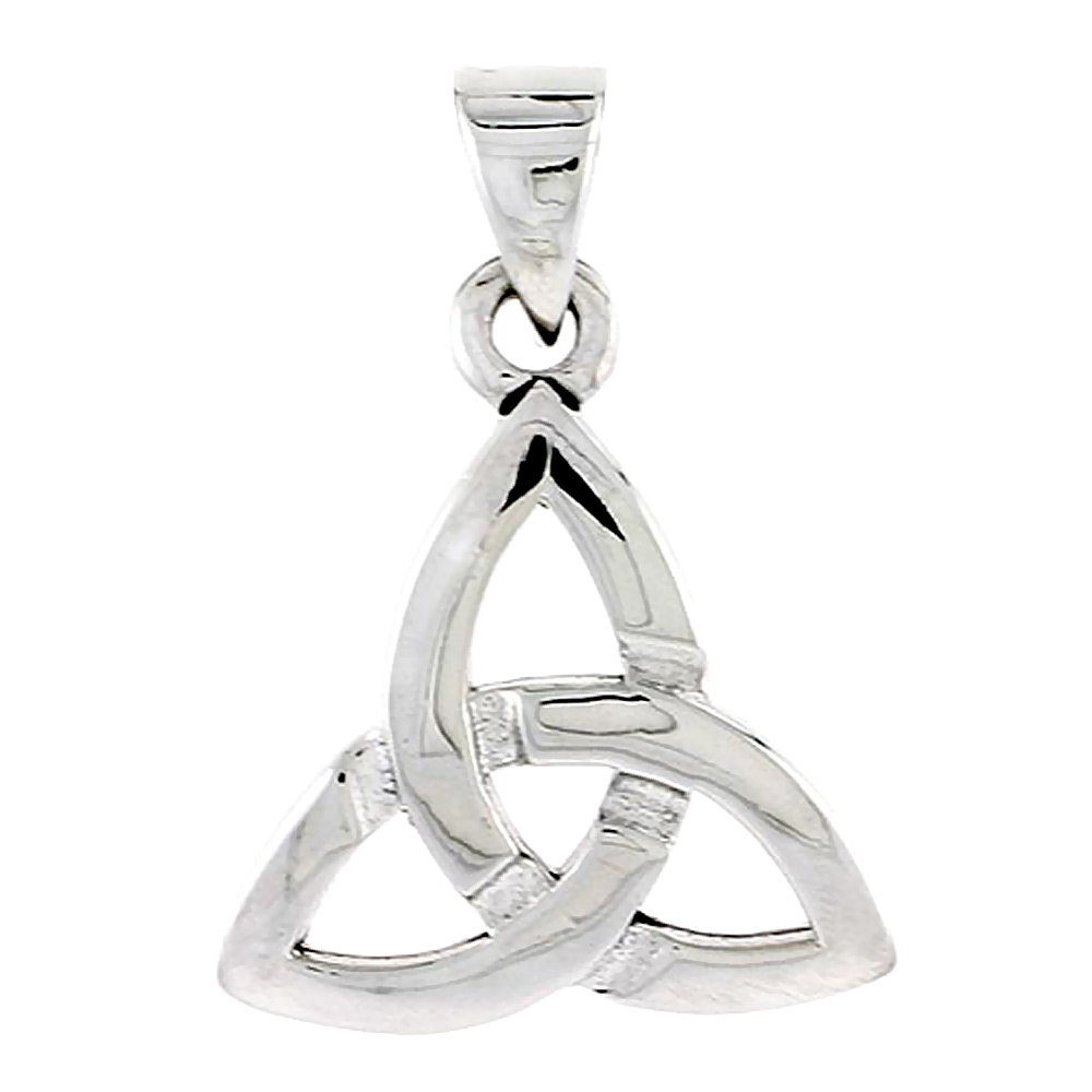 Sterling Silver Celtic Knot Trinity Charm, 3/4 inch