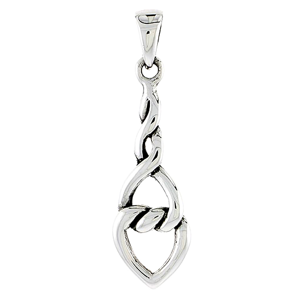 Sterling Silver Celtic Knot Charm, 1 1/8 inch