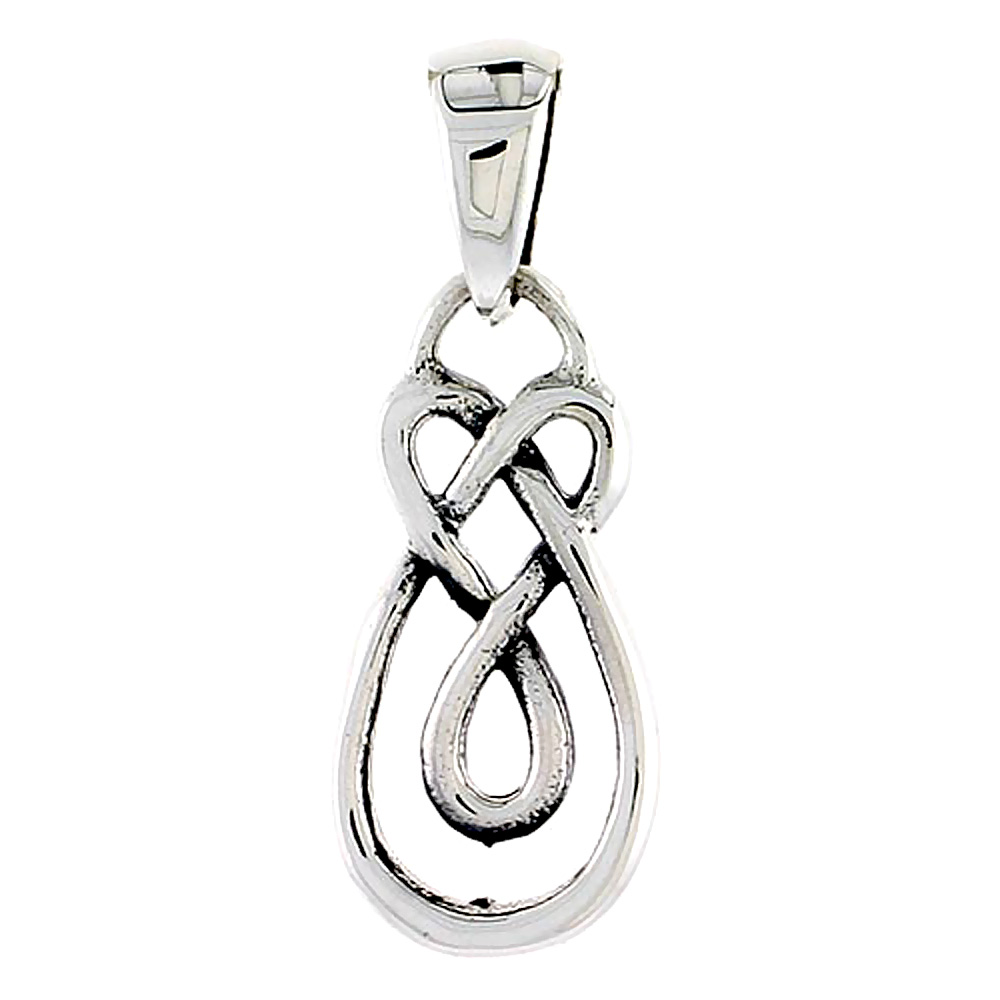 Sterling Silver Celtic Motherhood Knot Charm, 3/4 inch