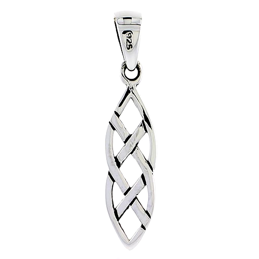 Sterling Silver Celtic Knot Charm, 7/8 inch