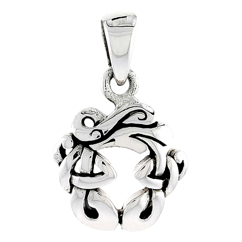 Sterling Silver Celtic Knot Charm, 5/8 inch