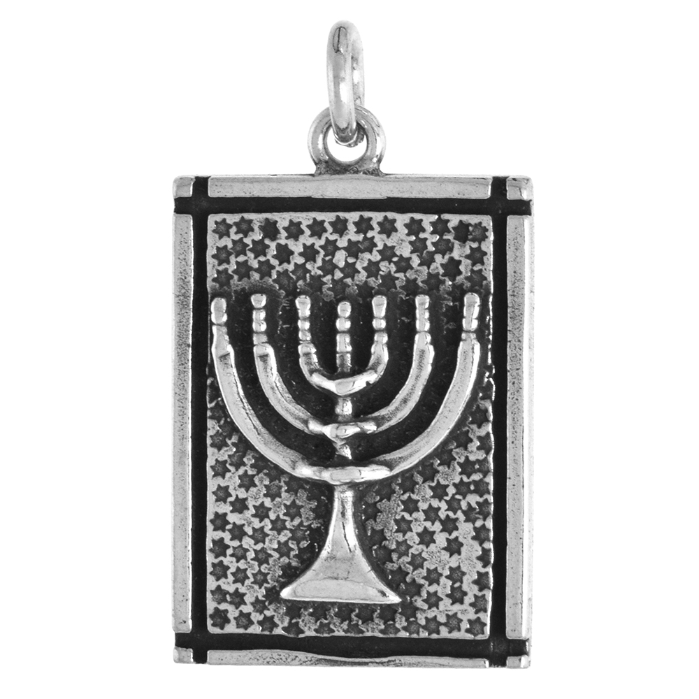 Sterling Silver MENORAH Charm, 1 1/16 inch tall