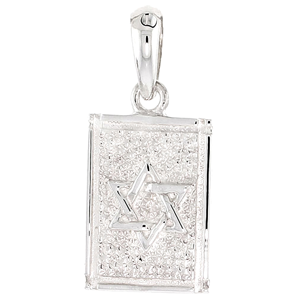 Sterling Silver Star of David Charm, 3/4 inch tall