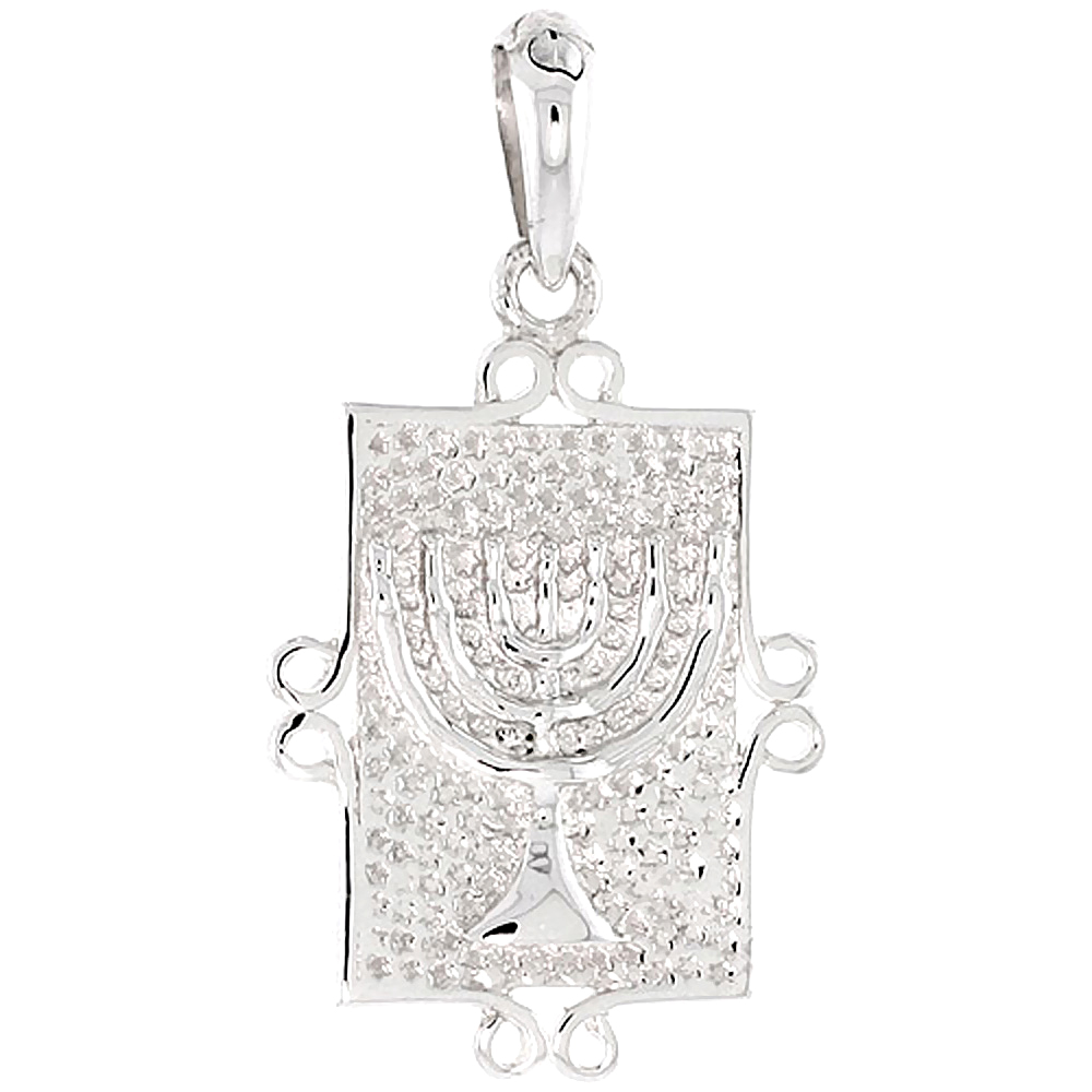 Sterling Silver MENORAH Charm, 1 1/16 inch tall