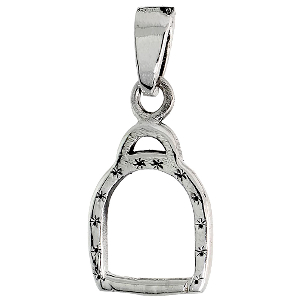 Sterling Silver Stirrup Charm, 3/4 inch tall