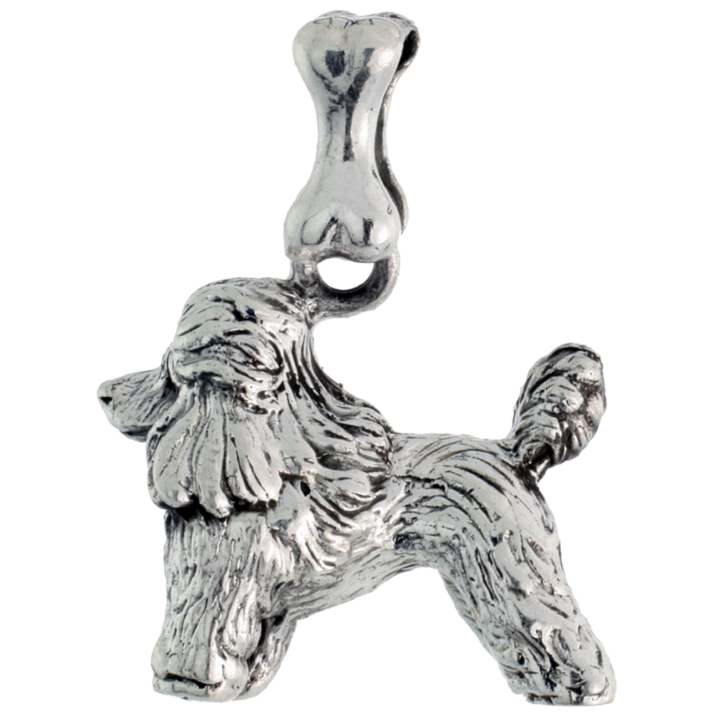 Sterling Silver Cocker Spaniel Dog Charm, 7/8 inch wide