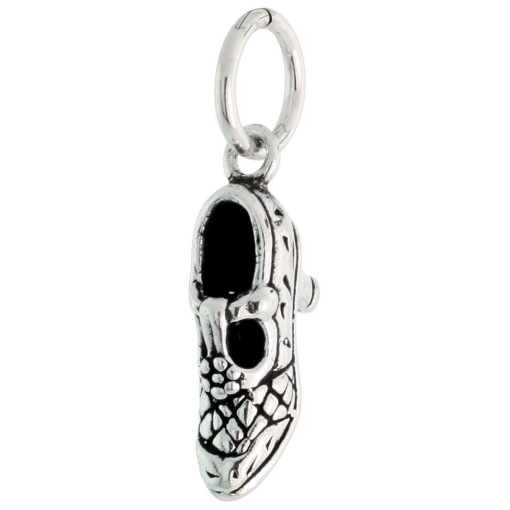 Sterling Silver Heeled Shoe Charm, 3/4 inch wide