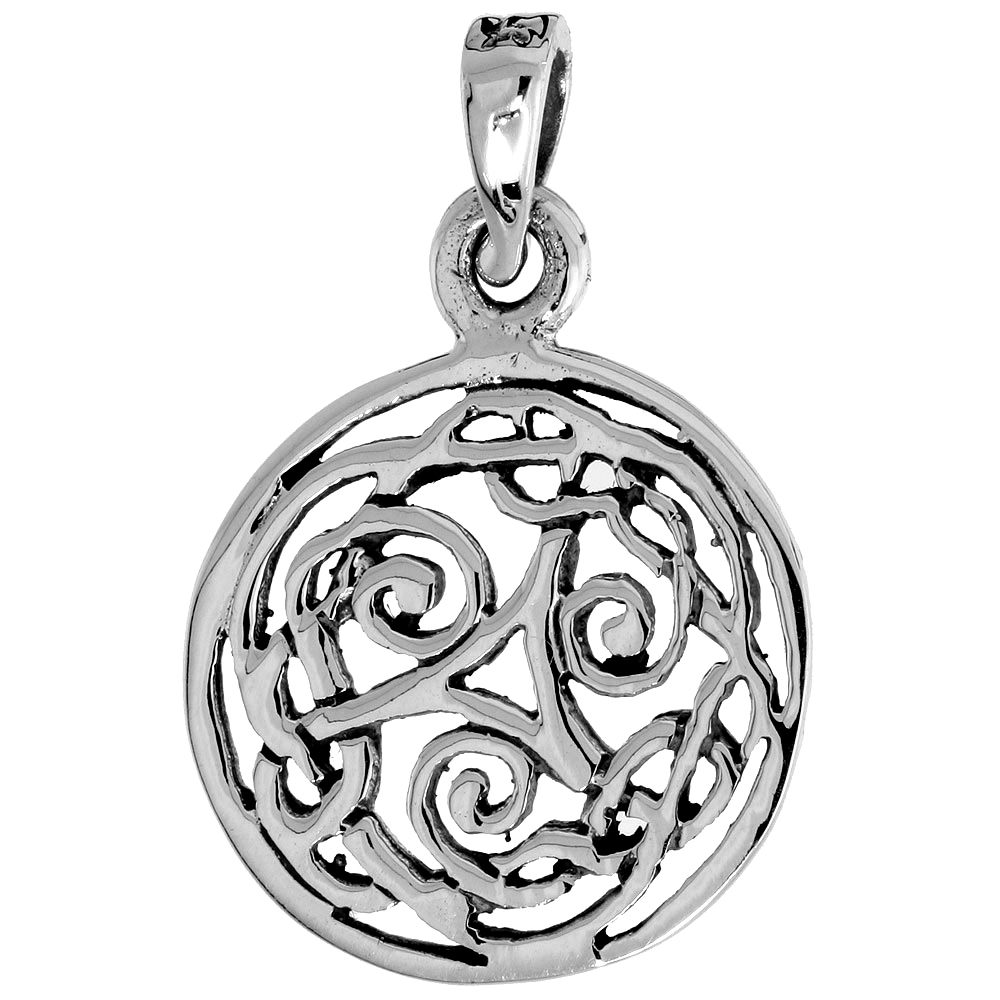 Sterling Silver Celtic Whirl Round Charm, 3/4 inch