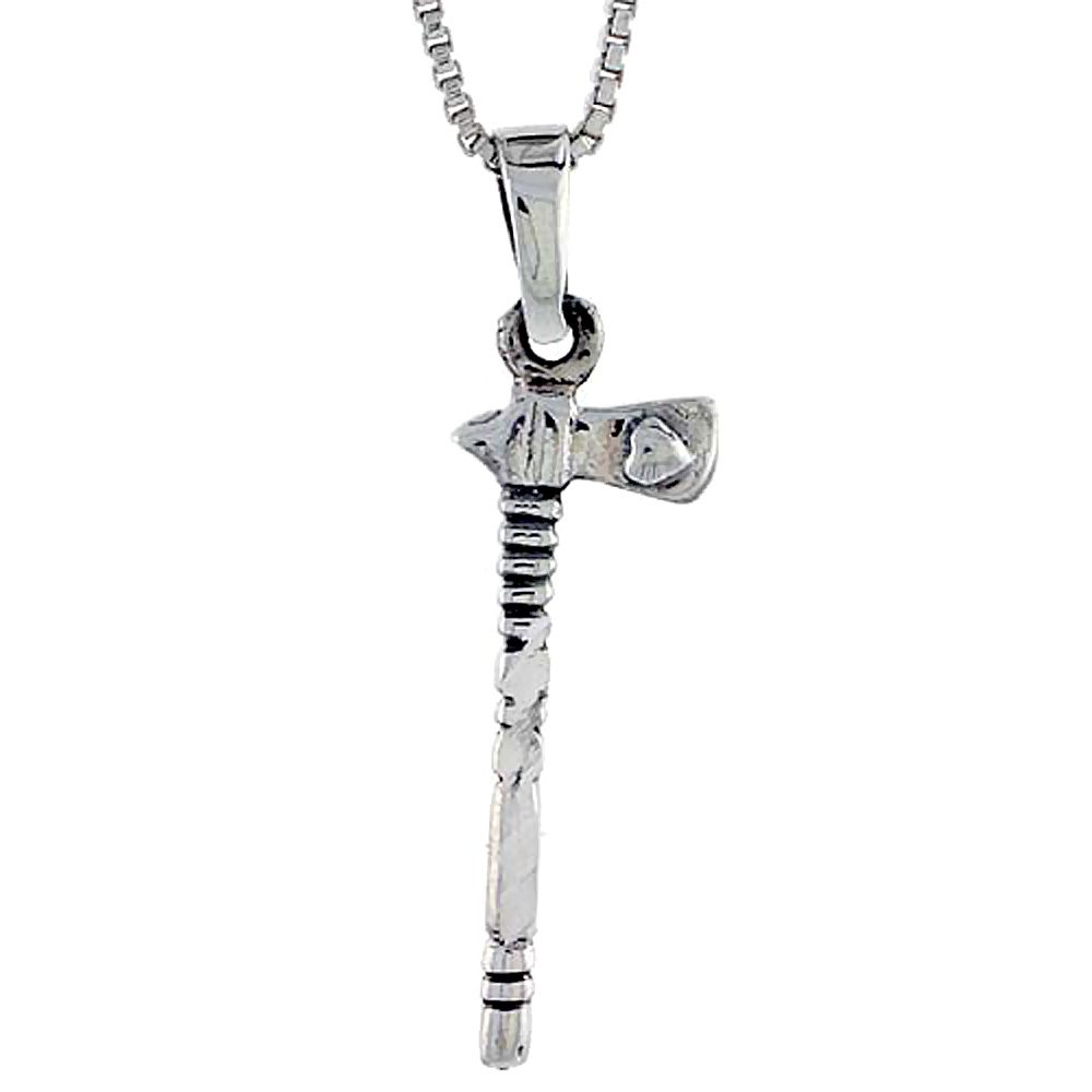 Sterling Silver Tomahawk Pendant, 1 3/8 inch tall