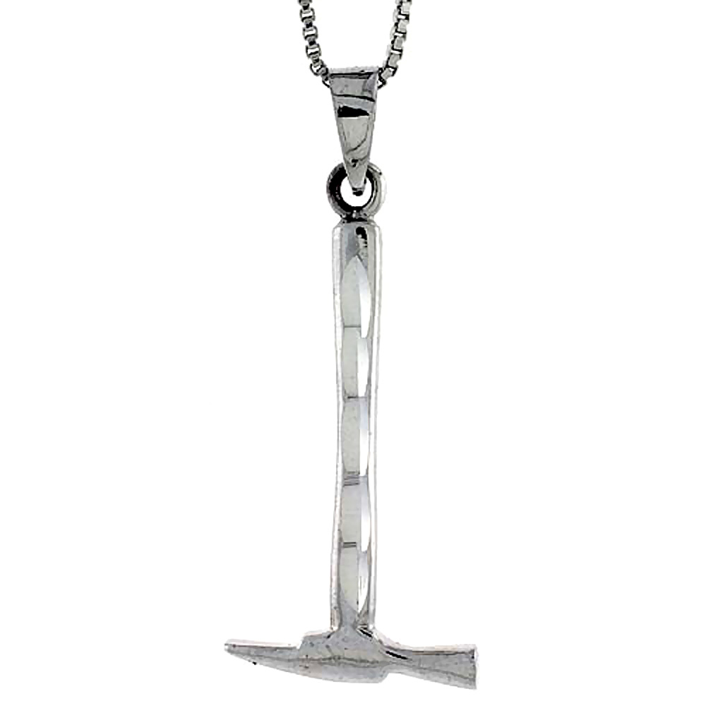 Sterling Silver Hammer Pendant, 1 3/4 inch tall