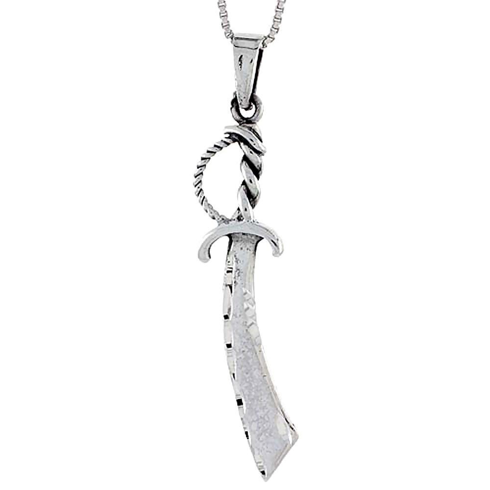 Sterling Silver Sword Pendant, 2 1/8 inch tall