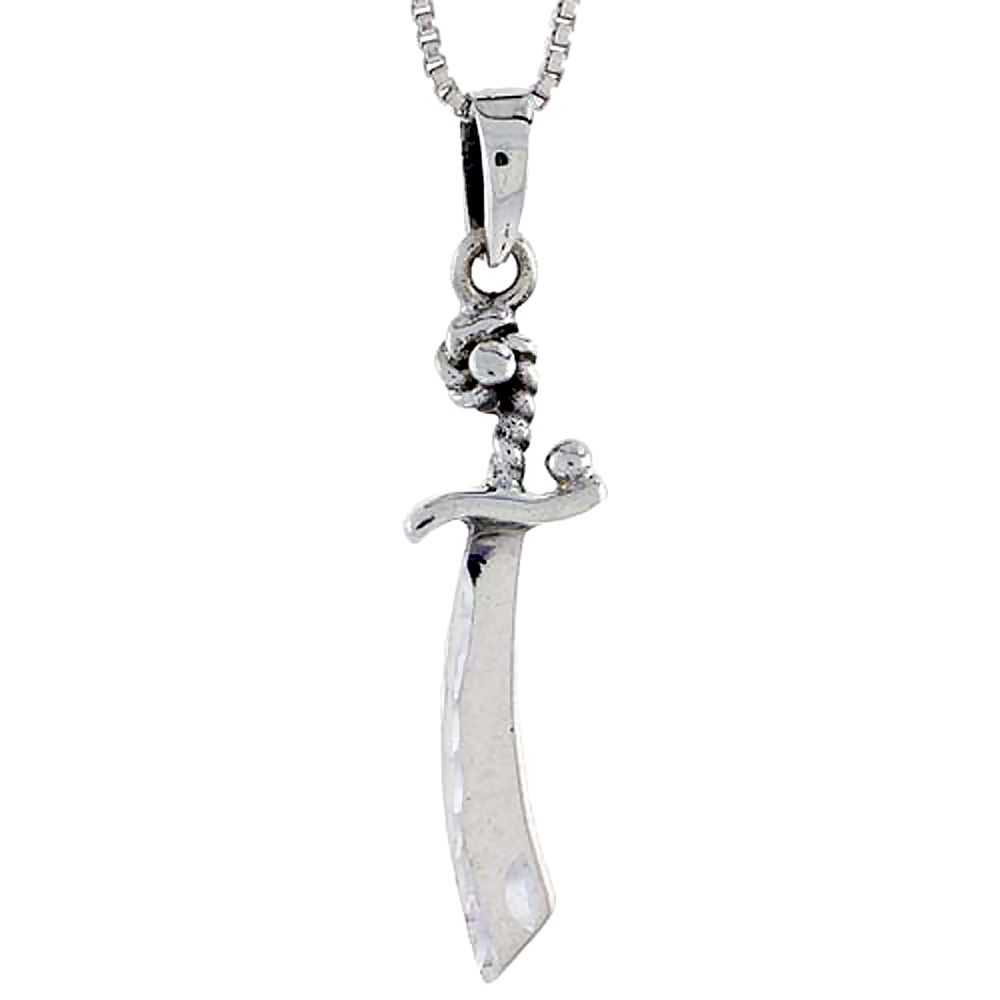 Sterling Silver Sword Pendant, 1 1/2 inch tall