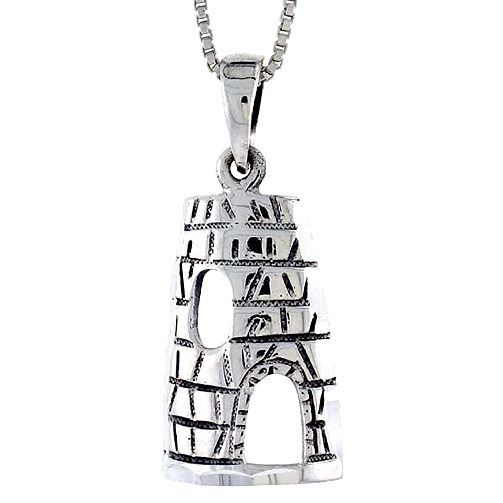 Sterling Silver Wigwam Pendant, 7/8 inch tall