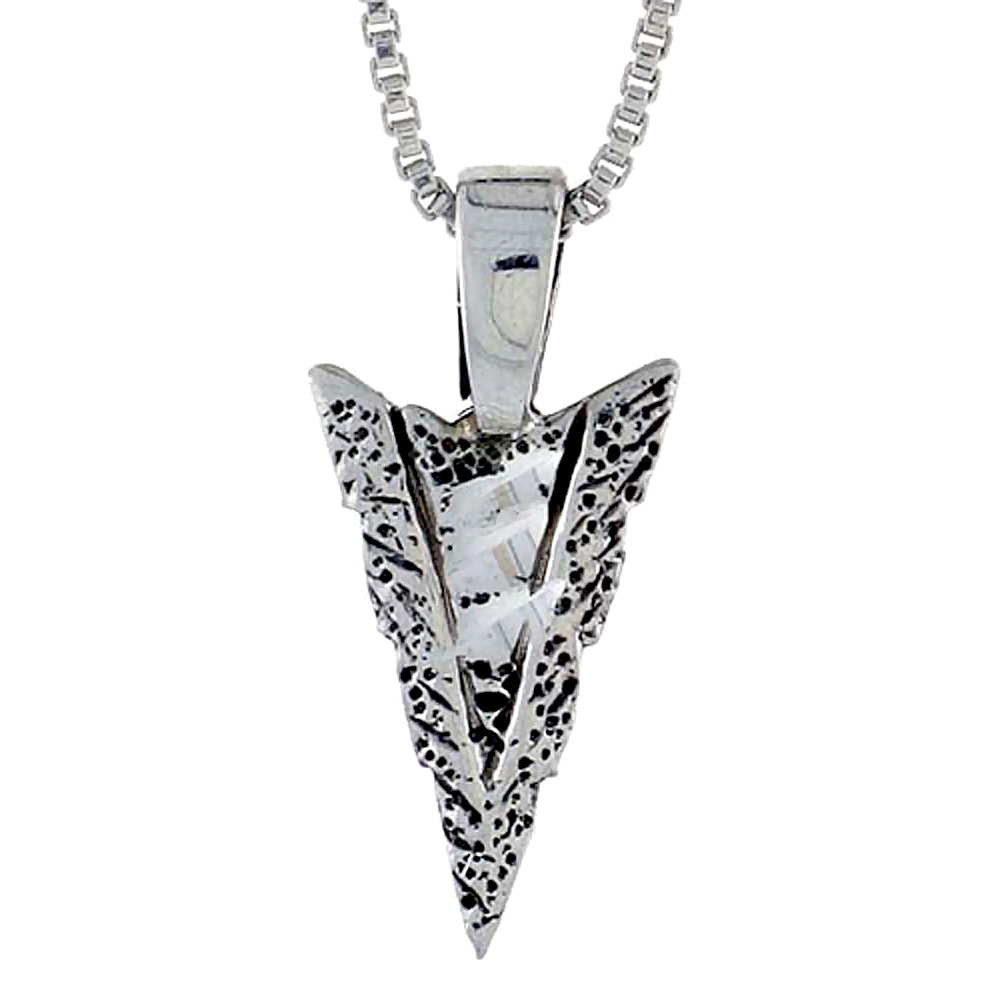 Sterling Silver Arrowhead Pendant, 3/4 inch tall